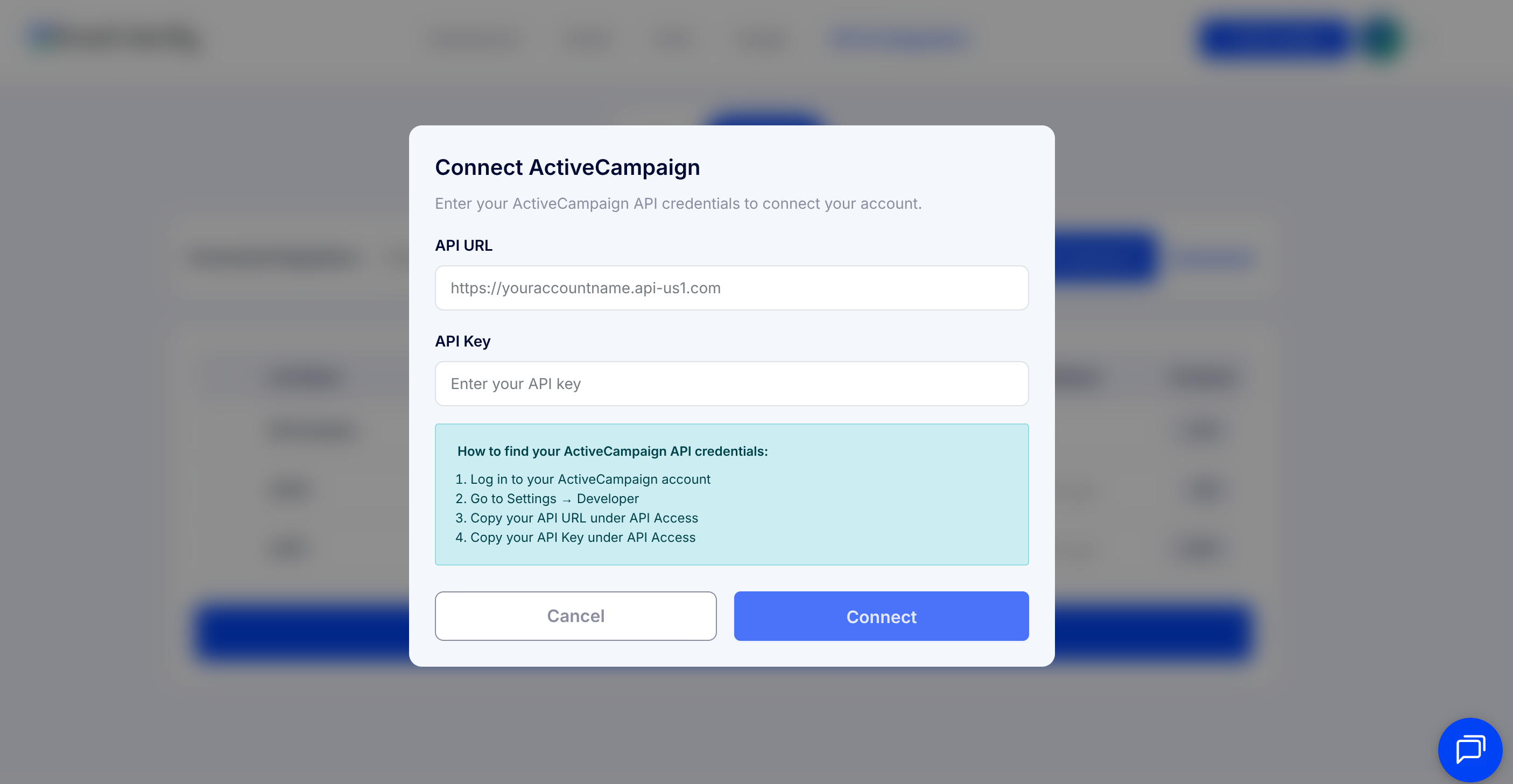 Step 2: Step 2: Select ActiveCampaign