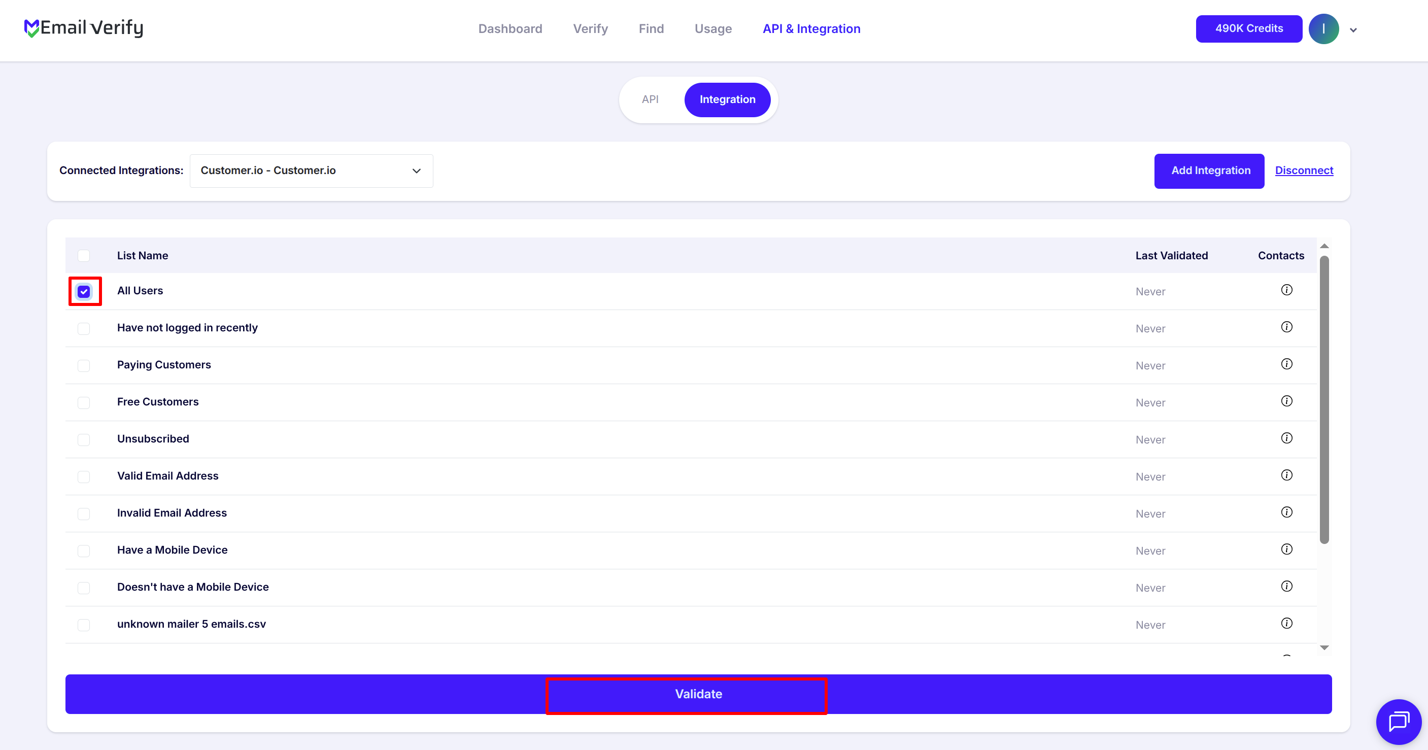 Step 10: Step 10: Select Lists to Verify