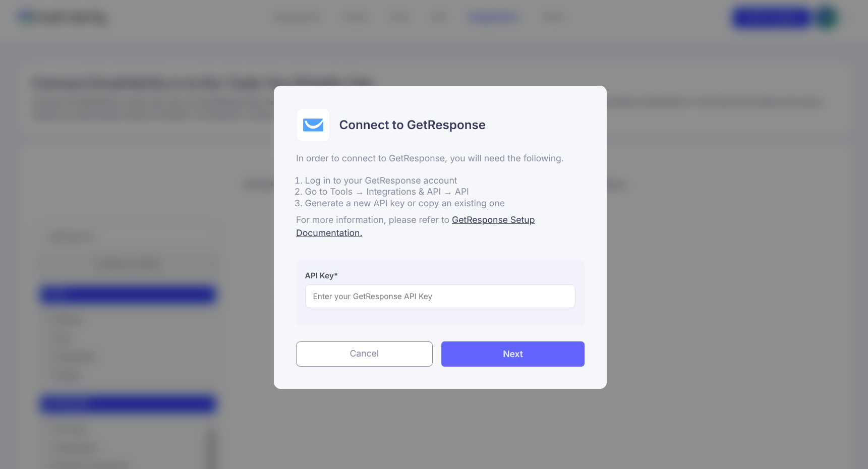 Step 2: Step 2: Select GetResponse