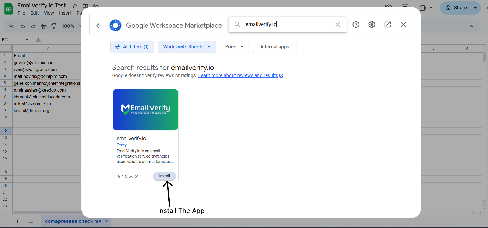 Step 3: Step 3: Install EmailVerify.io
