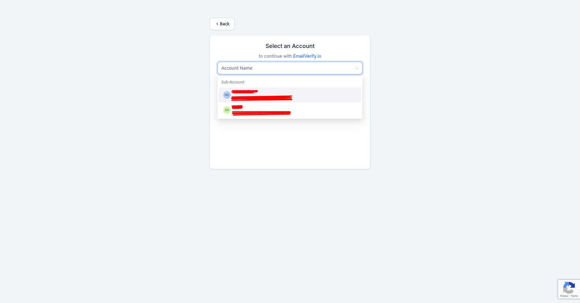 Step 4: Step 4: Select Account to Continue