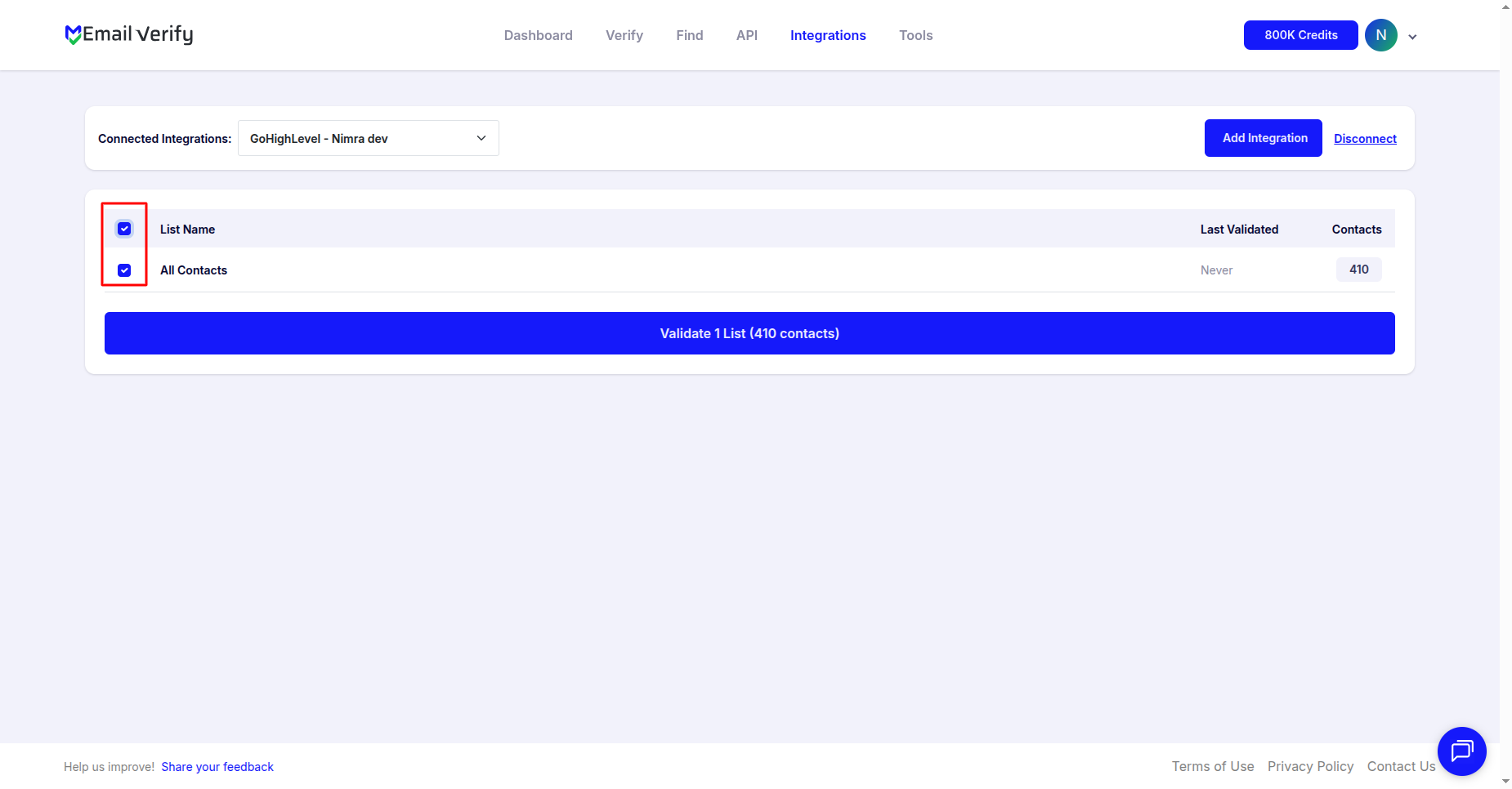 Step 6: Step 6: Select Lists to Verify