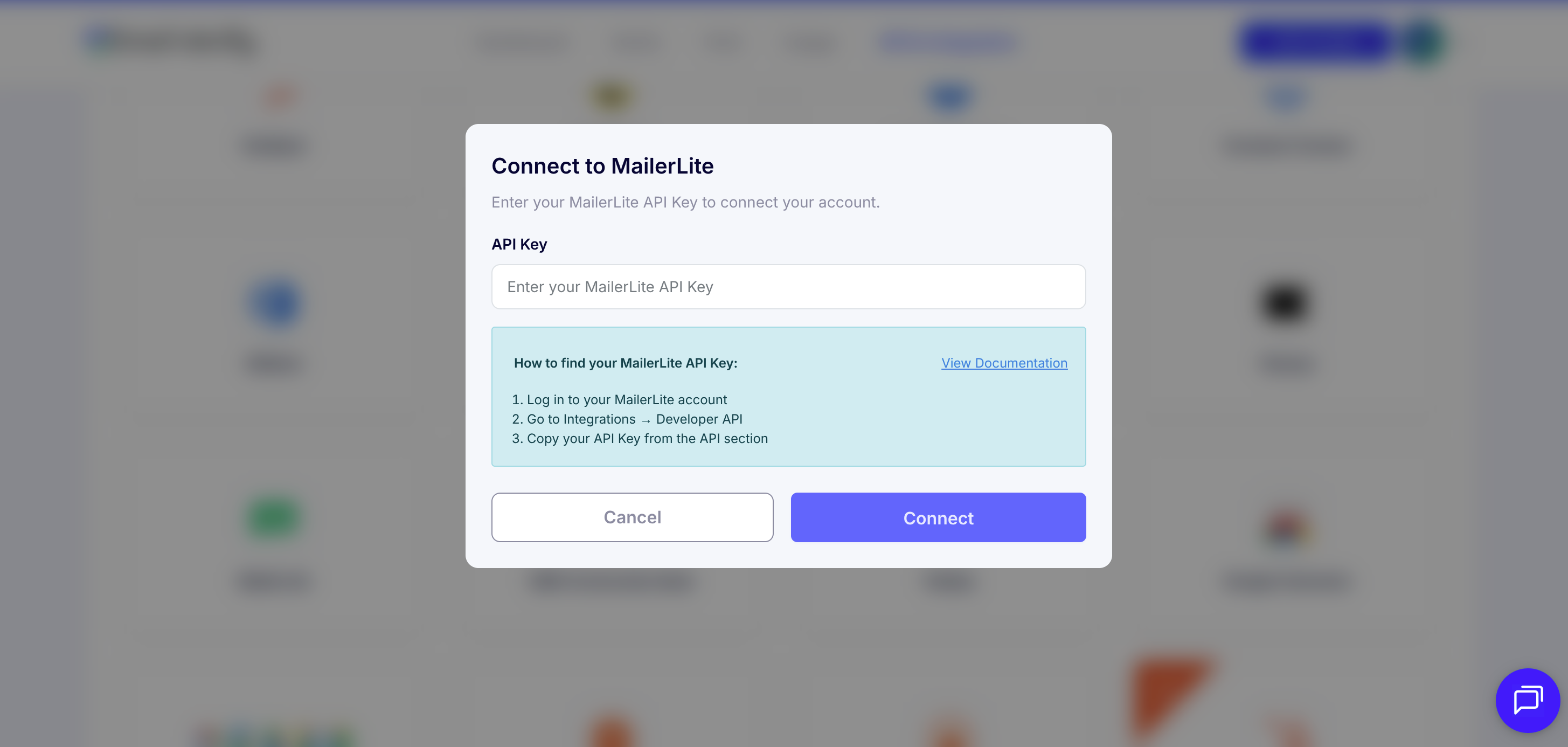 Step 2: Step 2: Select MailerLite