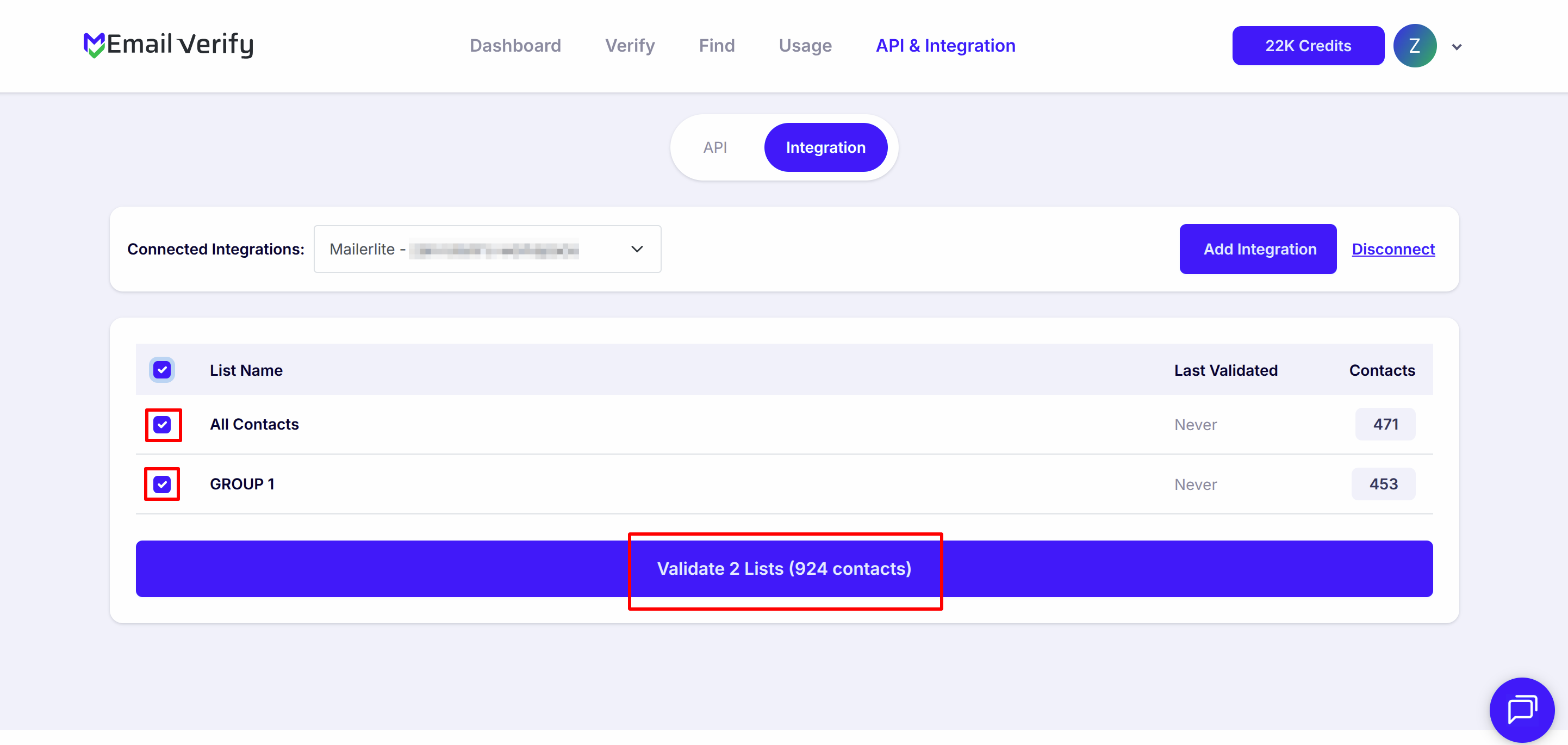 Step 8: Step 8: Select Lists to Verify