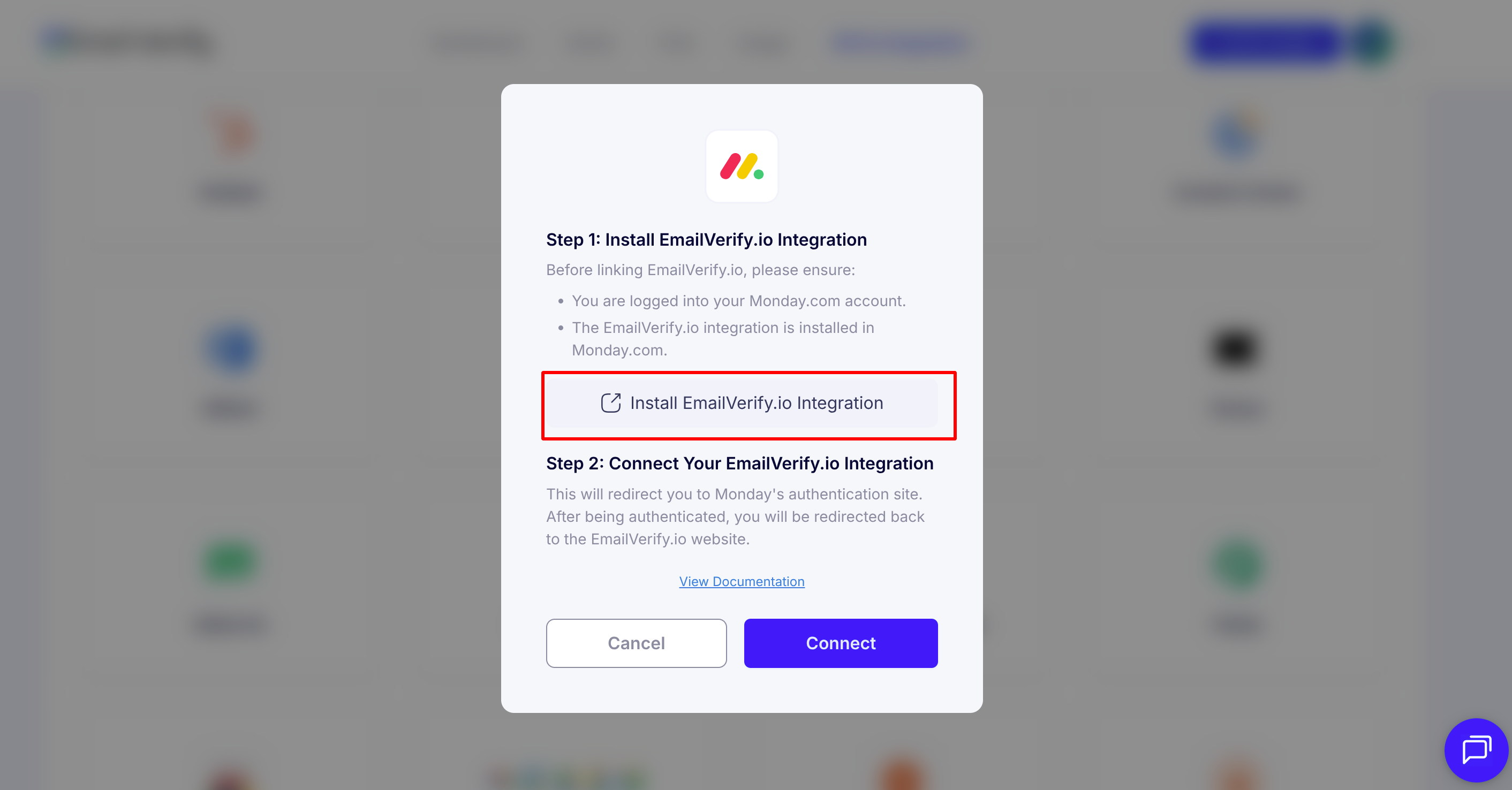Step 2: Step 2: Select Monday.com