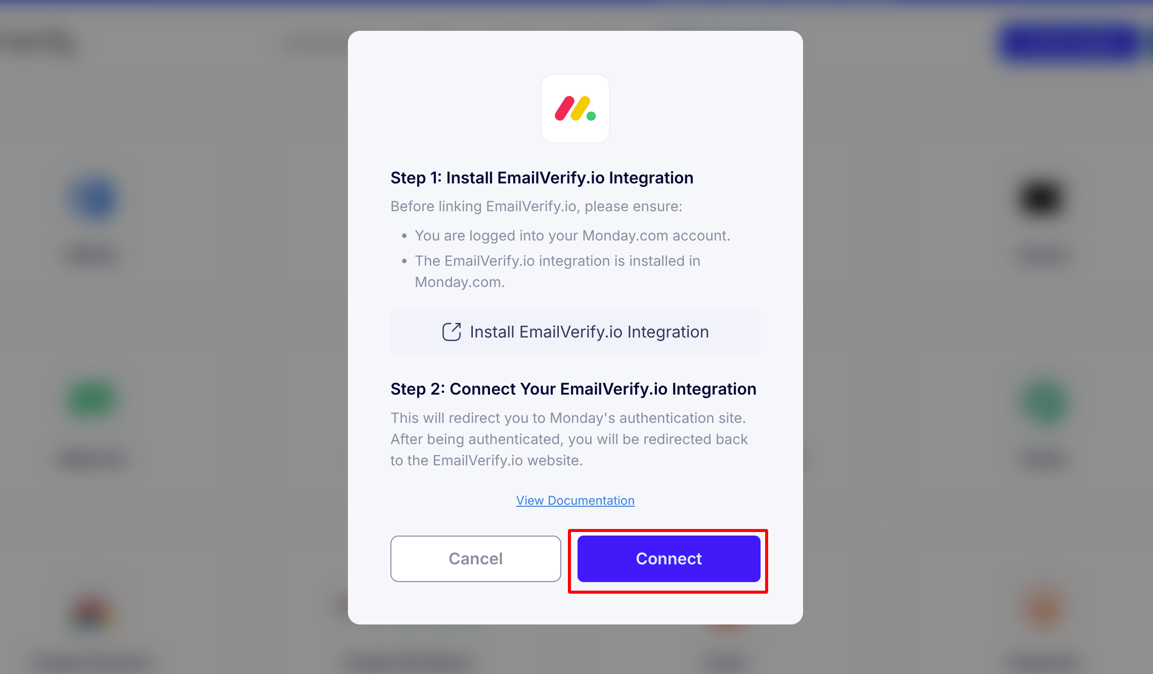 Step 4: Step 4: Connect with Monday.com