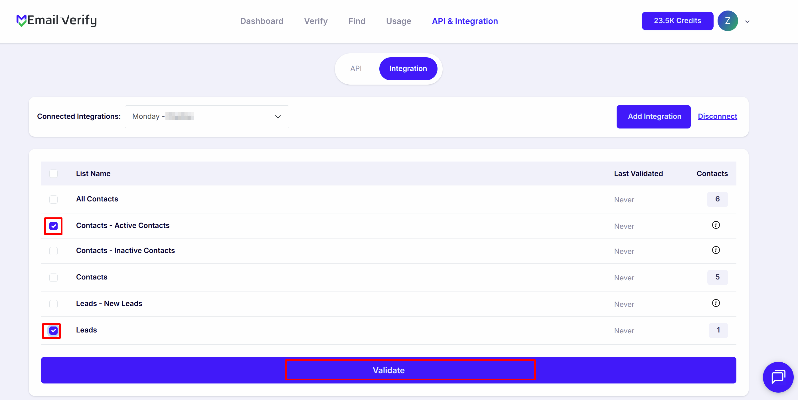 Step 7: Step 7: Validate Contacts