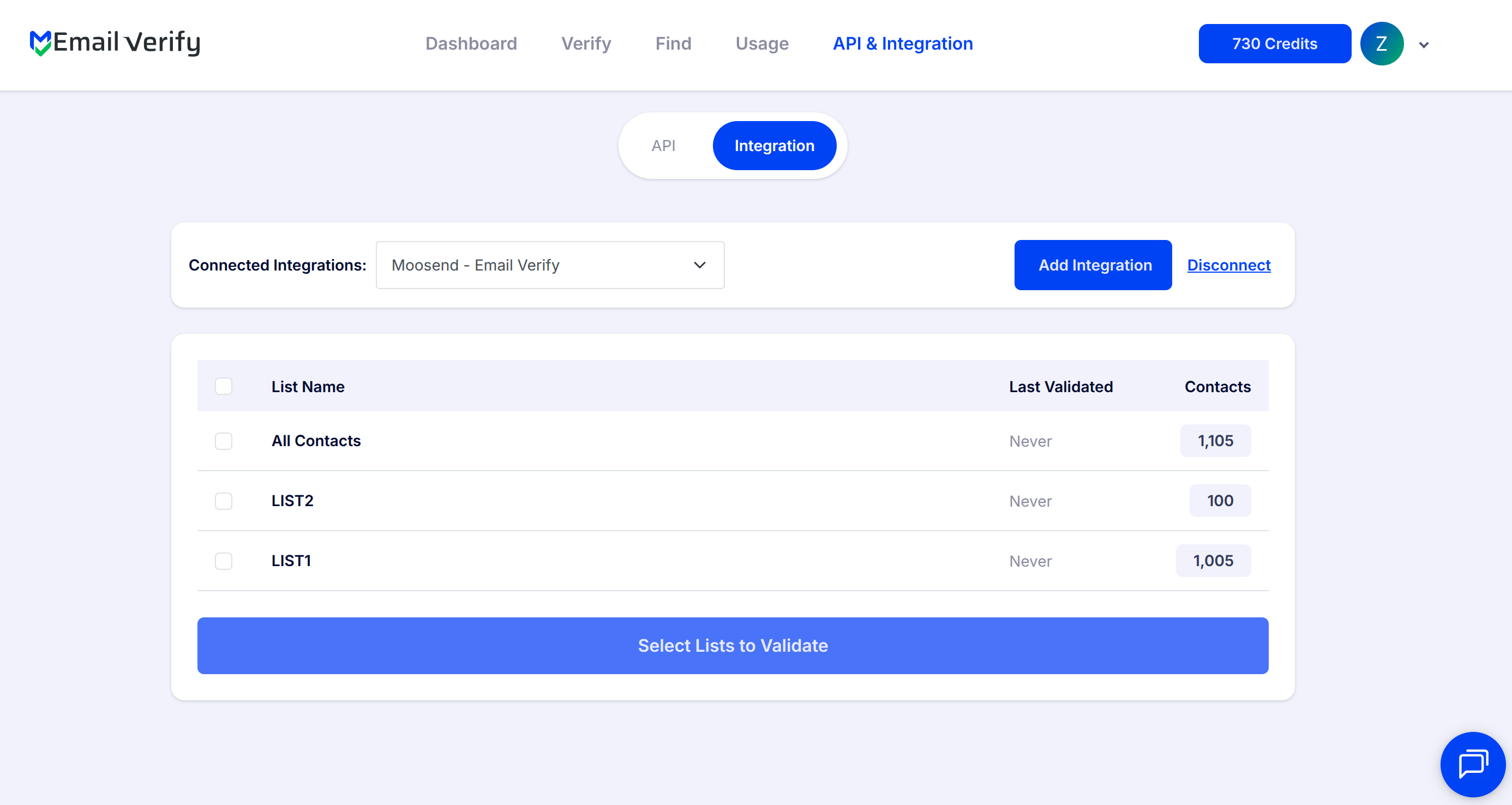 Step 4: Step 4: View Your Moosend Lists