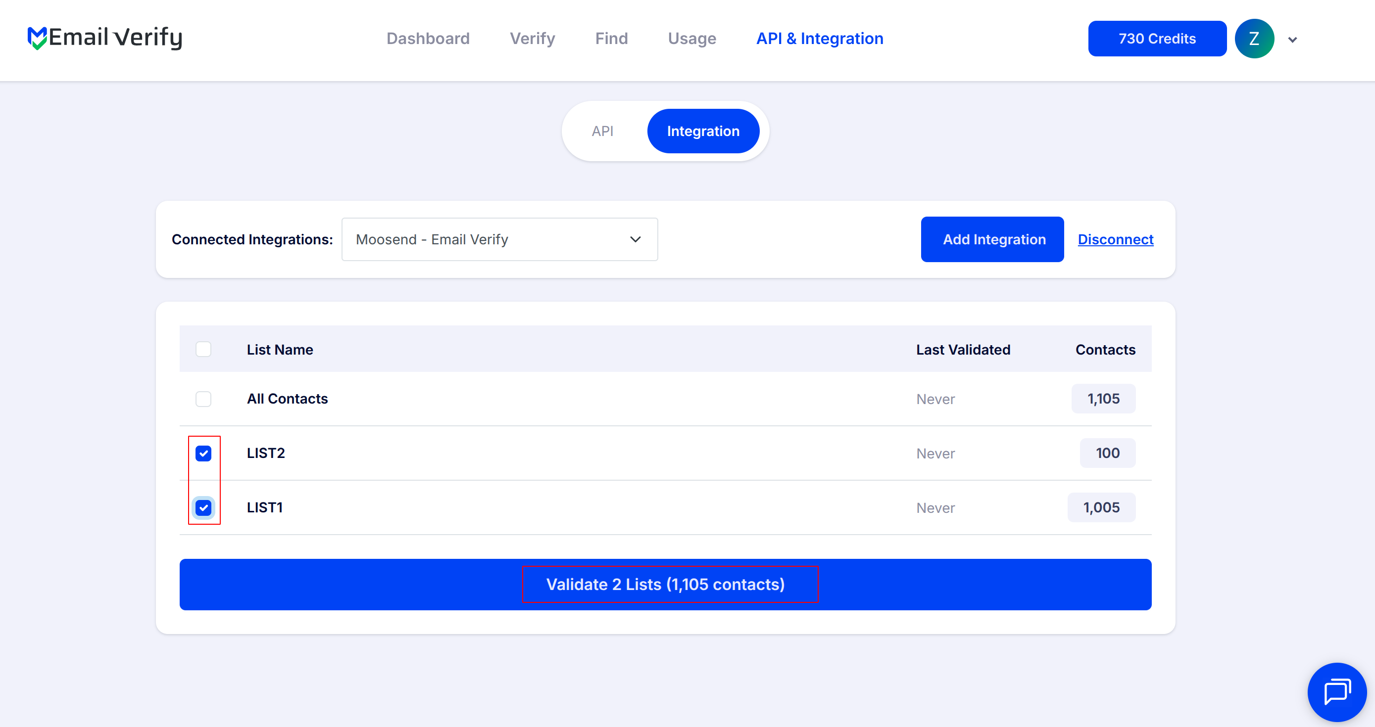Step 5: Step 5: Select Lists to Verify