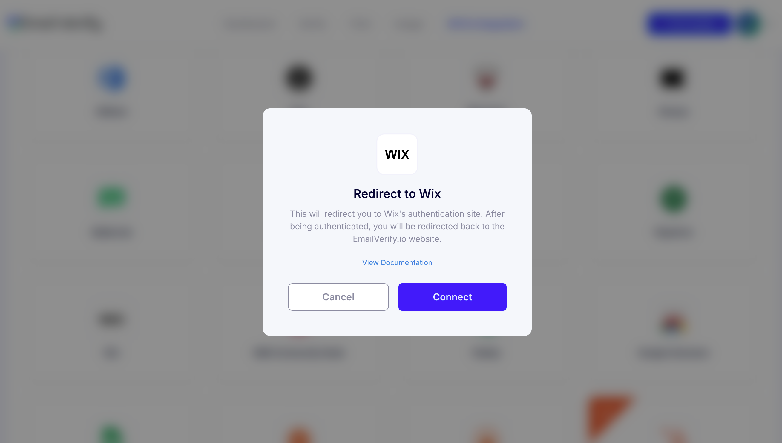 Step 2: Step 2: Open the Wix Integration