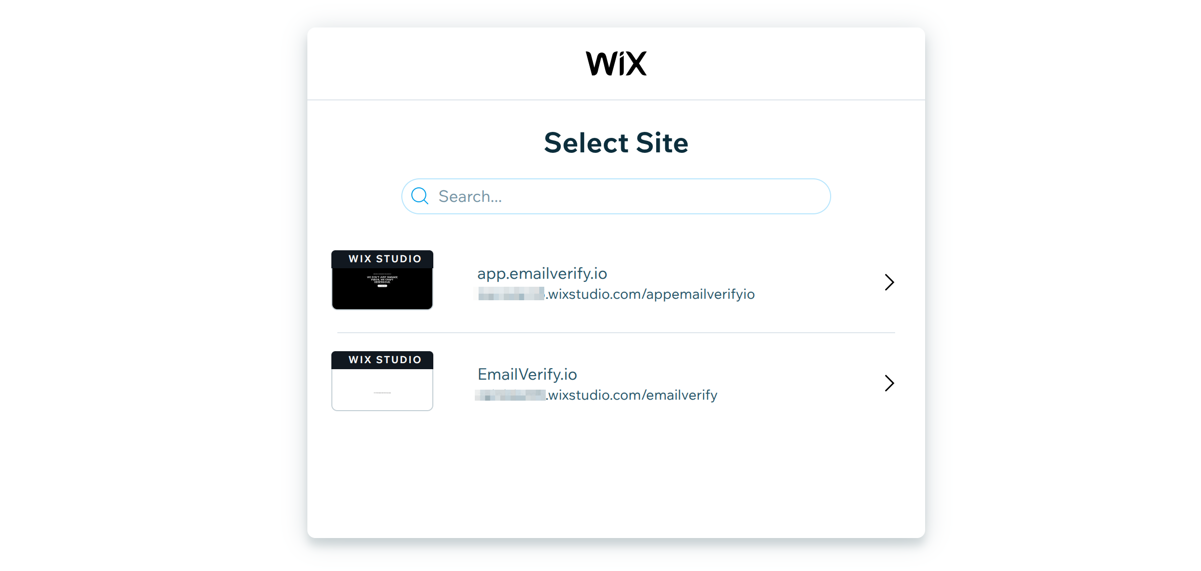 Step 4: Step 4: Select Your Wix Site