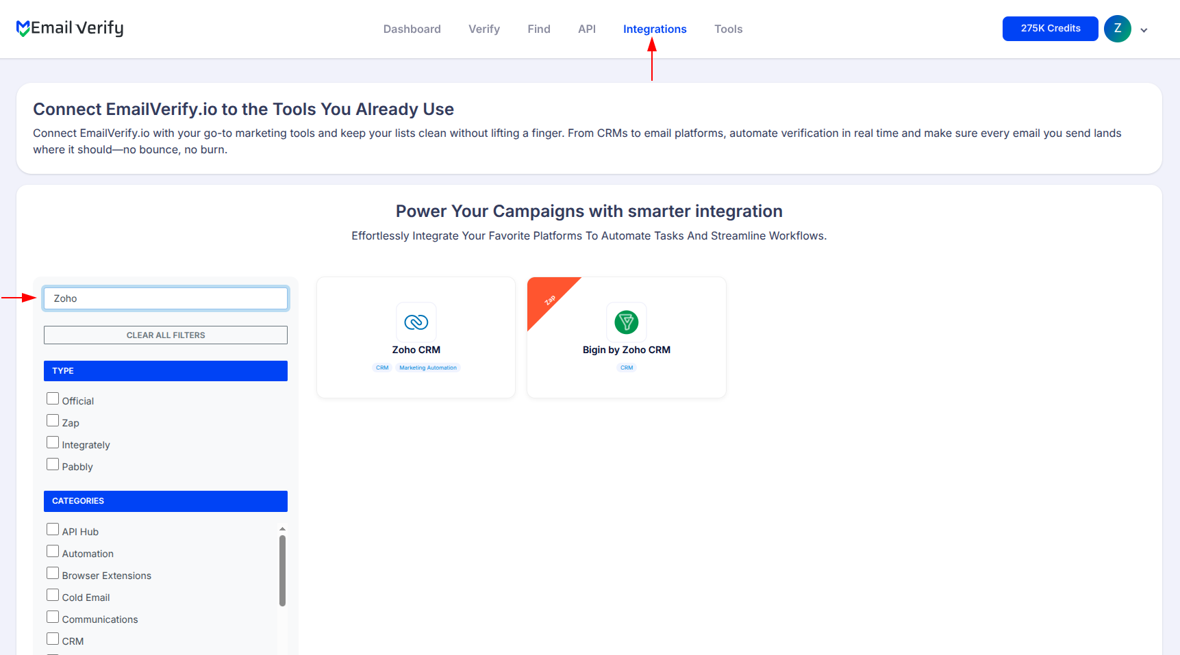 Step 1: Step 1: Sign in to EmailVerify.io